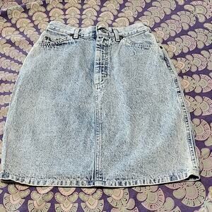 LEE Vintage '80s '90s High Waist Stone Wash Denim Skirt